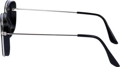 Unisex Red Silver Retro Square Sunglass