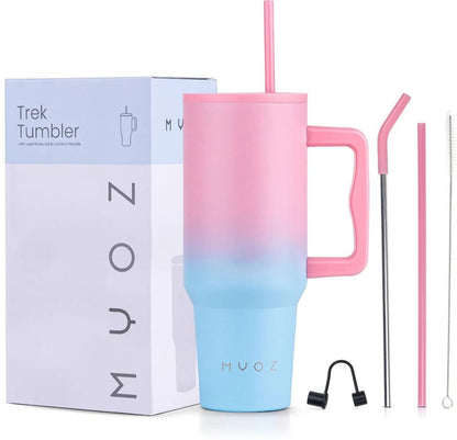 Premium 1.2L Stainless Steel Insulated Tumbler with Handle & Straw