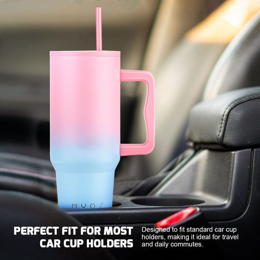 Premium 1.2L Stainless Steel Insulated Tumbler with Handle & Straw